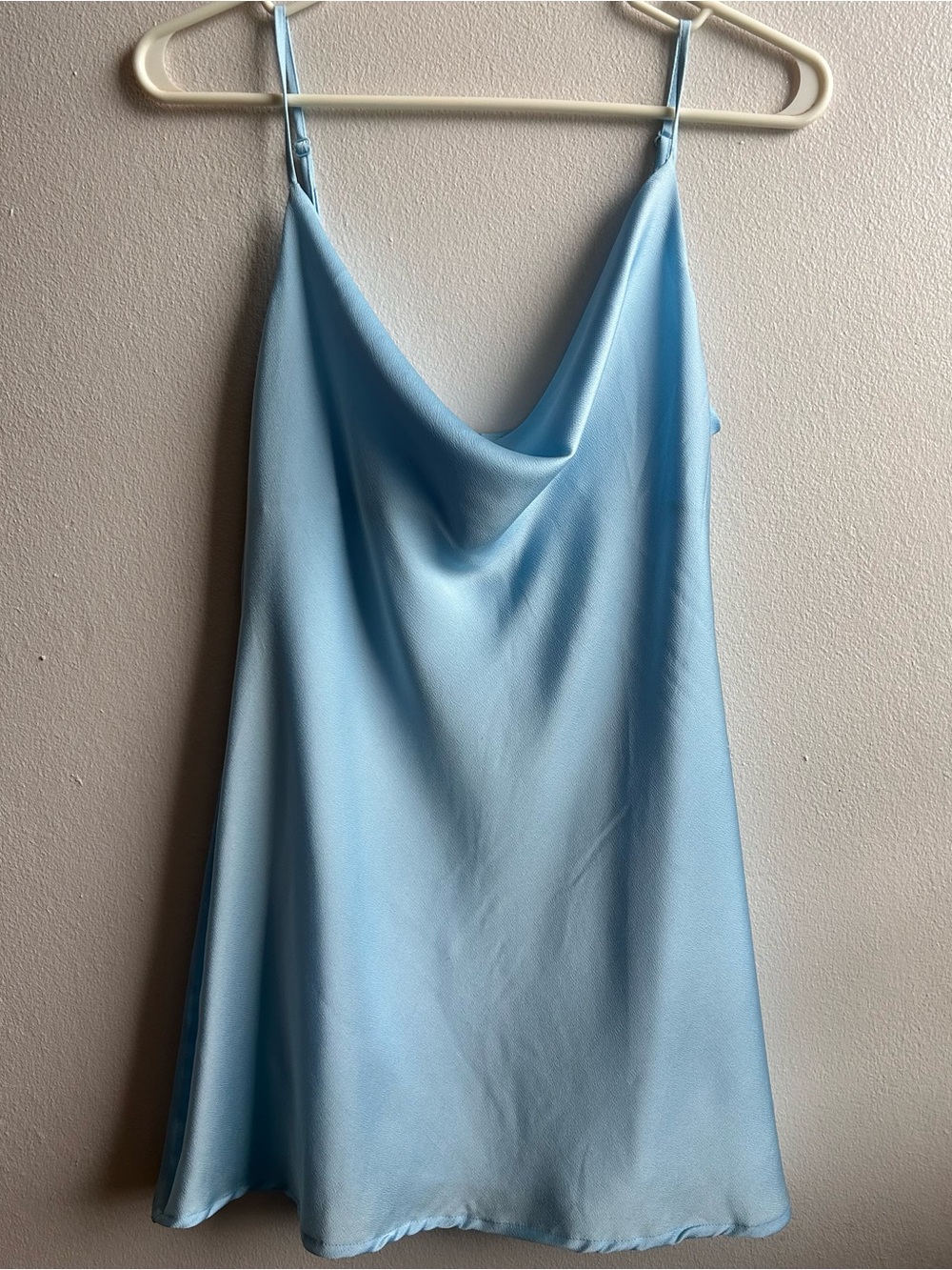 Baby Blue Satin Mini Dress XS